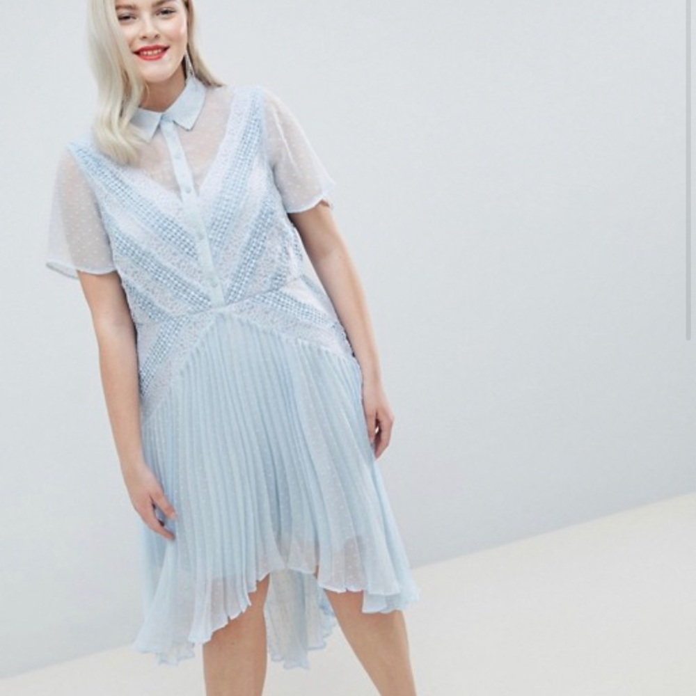 ASOS DESIGN Curve shirtdress in dobby lace